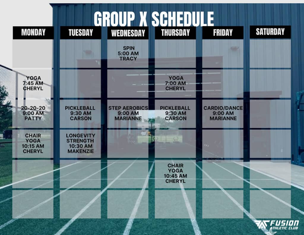 group x schedule